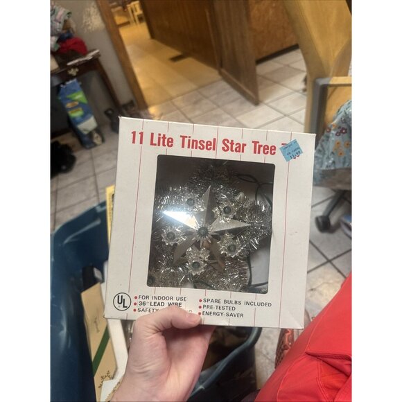 Vintage Tinsel Star 11 Lite Tree Top - Picture 7 of 8